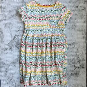 Boden Floral Kids Dress in Yellow, Pink, and Green
